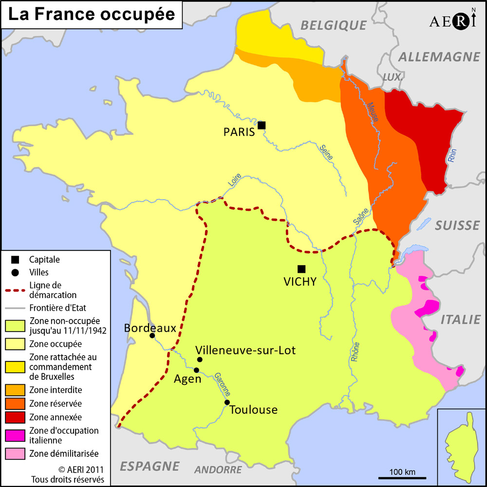 RÃ©sultat de recherche d'images pour "la france de 1940 Ã  1944"